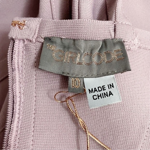 NWT The Girlcode Bandage V Neck Bodycon Midi Dress Lilac Mauve Women’s Size 6 - Picture 6 of 13